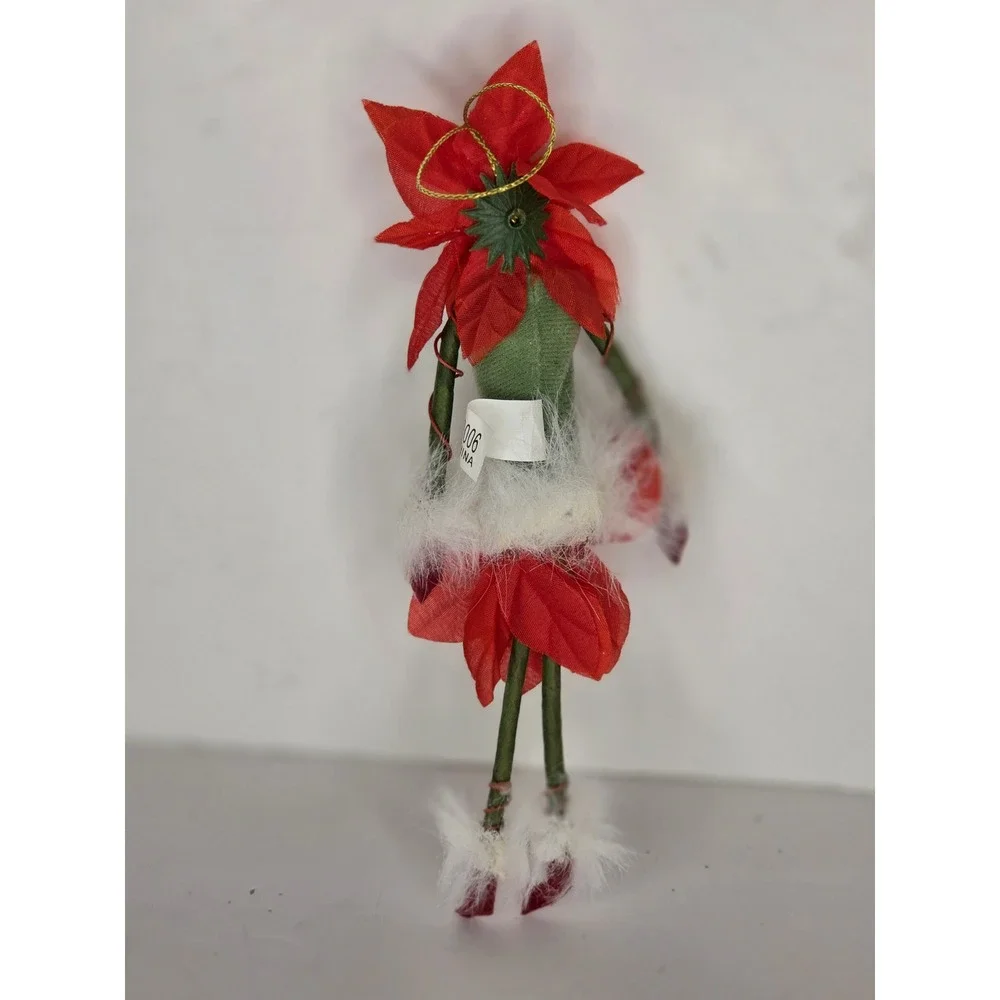 Patience Brewster Poinsettia Flower Fairy Christmas Ornament Red Kitschy 2006